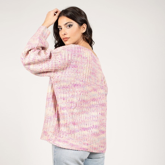 Tobi Wildest Dreams Rainbow Sweater In Pink - M - Picture 6 of 9